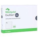EXUFIBER Ag+ 5x5 cm gelbild.Faserverb.m.Silber (PZN 14021603) из Германии