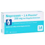 Naproxen-1A Pharma 250mg bei Regelschmerzen (PZN 9245016) из Германии