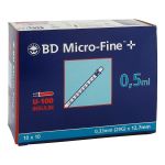 BD MICRO-FINE+ Insulinspr.0,5 ml U100 12,7 mm (PZN 4400156) из Германии