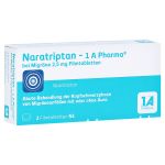 Naratriptan-1A Pharma bei Migräne 2,5mg (PZN 9322478) из Германии
