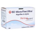 BD MICRO-FINE ULTRA Pen-Nadeln 0,25x8 mm 31 G (PZN 11868813) из Германии