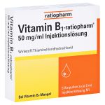 Vitamin B1-ratiopharm 50mg/ml Injektionslösung (PZN 4908021) из Германии