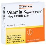 Vitamin B12 ratiopharm 10 µg Filmtabletten (PZN 8735267) из Германии