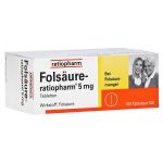 Folsäure-ratiopharm 5mg (PZN 4010113) из Германии