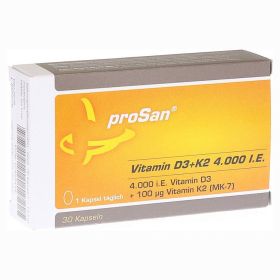 PROSAN Vitamin D3+K2 4.000 I.E. Kapseln – PZN 12455415 (PZN 12455415) из Германии