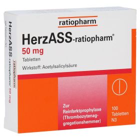 HerzASS-ratiopharm 50mg – PZN 4562798 (PZN 4562798) из Германии
