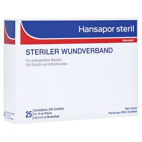 HANSAPOR steril Wundverband 8x10 cm – PZN 12439988 (PZN 12439988) из Германии