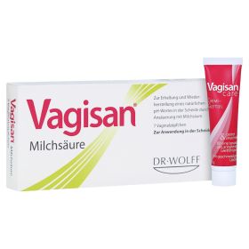Vagisan Milchsäure Vaginalzäpfchen + gratis VagisanCare Creme-Gleitgel 10g – PZN 3435 (PZN 3435) из Германии