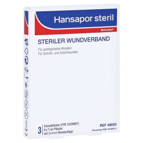 HANSAPOR steril Wundverband 6x7 cm – PZN 12439913 (PZN 12439913) из Германии