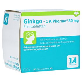 Ginkgo-1A Pharma 80mg – PZN 13856895 (PZN 13856895) из Германии