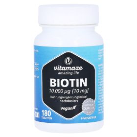 BIOTIN 10 mg hochdosiert vegan Tabletten – PZN 16018634 (PZN 16018634) из Германии