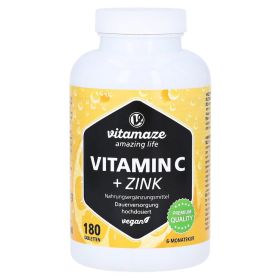 VITAMIN C 1000 mg hochdosiert+Zink vegan Tabletten – PZN 12741411 (PZN 12741411) из Германии