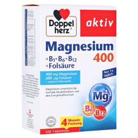 DOPPELHERZ Magnesium 400+B1+B6+B12+Folsäure Tabl. – PZN 16350185 (PZN 16350185) из Германии