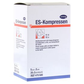 ES-KOMPRESSEN steril 5x5 cm 12fach Großpackung – PZN 6453760 (PZN 6453760) из Германии