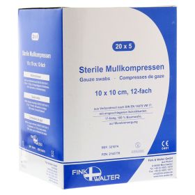MULLKOMPRESSEN 10x10 cm steril 12fach – PZN 2143778 (PZN 2143778) из Германии