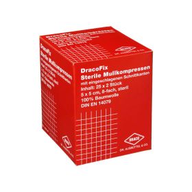 DRACOFIX PEEL Kompressen 5x5 cm steril 8fach – PZN 3388097 (PZN 3388097) из Германии