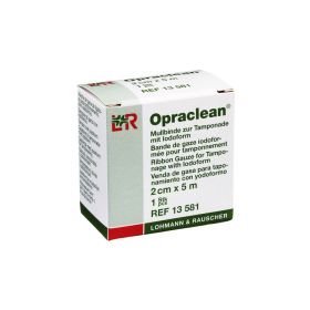 OPRACLEAN Mullbinde z.Tampon.m.Jodoform 2 cmx5 m – PZN 4436906 (PZN 4436906) из Германии