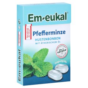 EM EUKAL Bonbons Pfefferminze zuckerhaltig Box – PZN 15894500 (PZN 15894500) из Германии