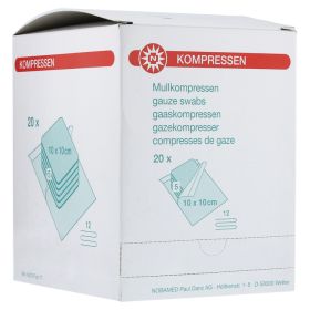 MULLKOMPRESSEN 10x10 cm steril 12fach – PZN 7385894 (PZN 7385894) из Германии