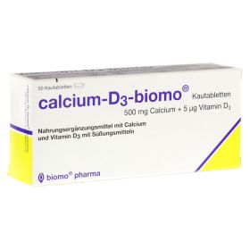 CALCIUM-D3-biomo Kautabletten 500+D – PZN 294467 (PZN 294467) из Германии
