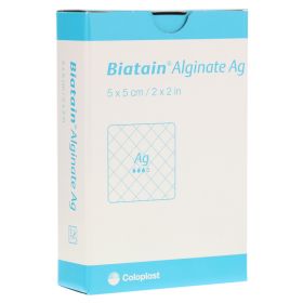 BIATAIN Alginate Ag Kompressen 5x5 cm mit Silber – PZN 1406448 (PZN 1406448) из Германии