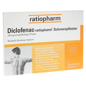 Diclofenac-ratiopharm Schmerzpflaster 140mg – PZN 3500921 (PZN 3500921) из Германии