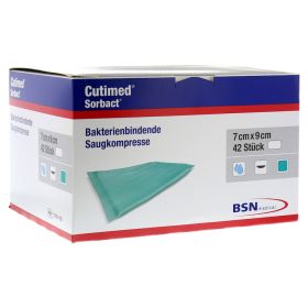 CUTIMED Sorbact Saugkompressen 7x9 cm – PZN 7343281 (PZN 7343281) из Германии