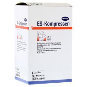 ES-KOMPRESSEN steril 5x5 cm 12fach Großpackung – PZN 6453783 (PZN 6453783) из Германии