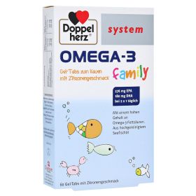 Doppelherz system Omega-3 Family Gel-Tabs mit Zitronengeschmack – PZN 12351236 (PZN 12351236) из Германии