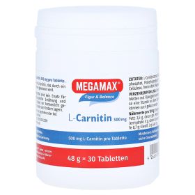 MEGAMAX L-Carnitin 500 mg Tabletten – PZN 2139506 (PZN 2139506) из Германии