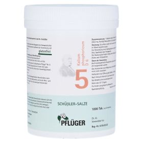 BIOCHEMIE Pflüger 5 Kalium phosphoricum D 6 Tabl. – PZN 6319257 (PZN 6319257) из Германии