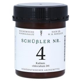 SCHÜSSLER Nr.4 Kalium chloratum D 6 Tabletten – PZN 10990423 (PZN 10990423) из Германии