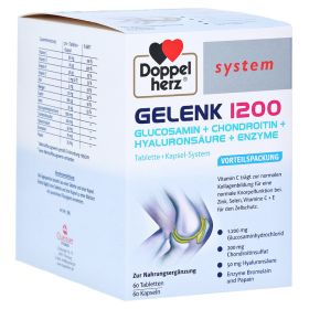 Doppelherz system Gelenk 1200 Glucosamin + Chondroitin + Hyaluronsäure + Enzyme – PZN 12599976 (PZN 12599976) из Германии