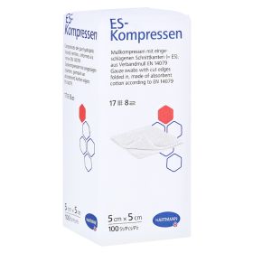 ES-KOMPRESSEN unsteril 5x5 cm 8fach – PZN 13652974 (PZN 13652974) из Германии