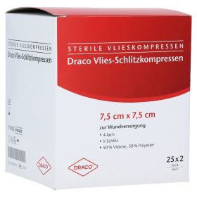 SCHLITZKOMPRESSEN Vlies 7,5x7,5 cm steril 4fach – PZN 749028 (PZN 749028) из Германии