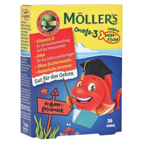MÖLLER'S Omega-3 Gelee Fisch Erdbeere Kautabletten – PZN 16006909 (PZN 16006909) из Германии