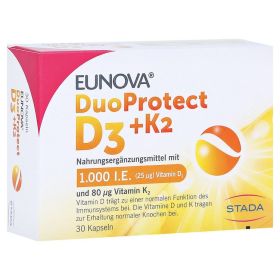 EUNOVA DuoProtect D3+K2 1000 I.E./80 µg Kapseln – PZN 13360622 (PZN 13360622) из Германии