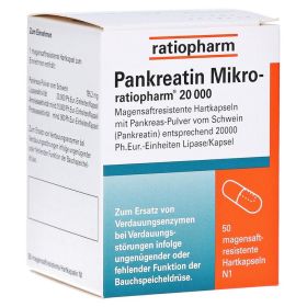 Pankreatin Mikro-ratiopharm 20000 – PZN 7097563 (PZN 7097563) из Германии